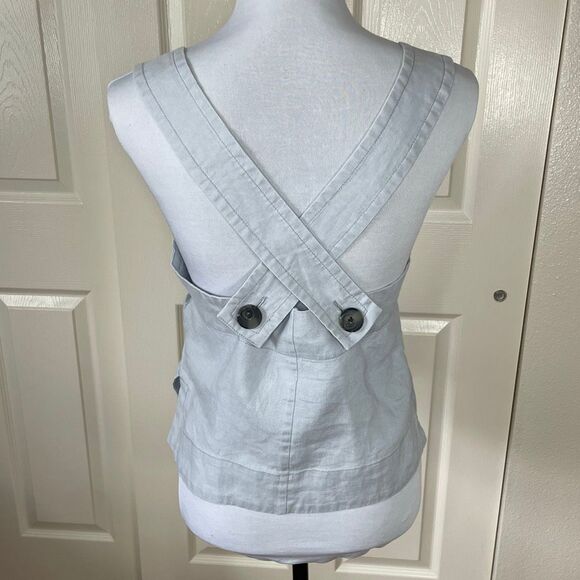Everlane The Apron Linen Tank Top Sky Blue Gray Size 2 - Picture 4 of 11